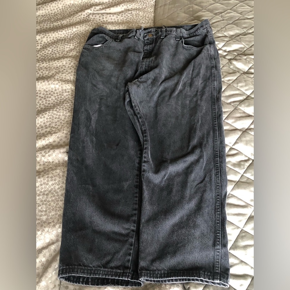 Black washed thrifted pants
